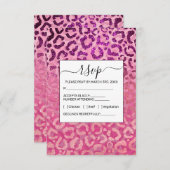 ピンクパープルグリッターヒョウアニマルプリントグラデーション エンクロージャーカード (正面/裏面)