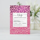 ピンクパープルグリッターヒョウアニマルプリントグラデーション エンクロージャーカード (スタンド正面)