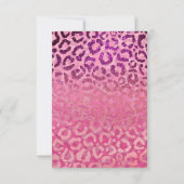 ピンクパープルグリッターヒョウアニマルプリントグラデーション サンキューカード (裏面)