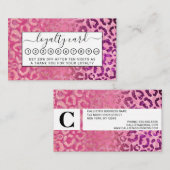 ピンクパープルグリッターヒョウアニマルプリントグラデーション ロイヤリティカード (正面/裏面)