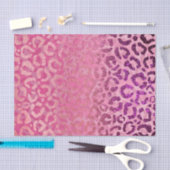 ピンクパープルグリッターヒョウアニマルプリントグラデーション 薄葉紙 (クラフト)