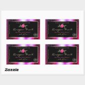 ピンクパープルグリッターブラック製品ラベル（ロゴ付き） 長方形シール (シート)