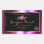 ピンクパープルグリッターブラック製品ラベル（ロゴ付き） 長方形シール (正面)