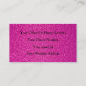 ピンクパープルグリッターヘアサロンスパヘアドレッサー 名刺 (裏面)