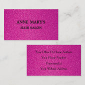 ピンクパープルグリッターヘアサロンスパヘアドレッサー 名刺 (正面/裏面)