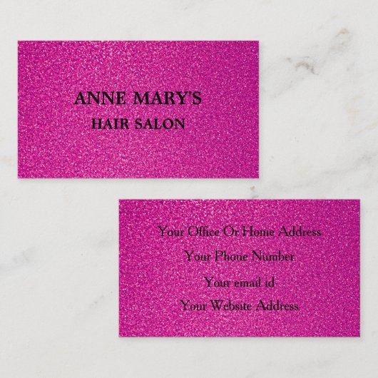 ピンクパープルグリッターヘアサロンスパヘアドレッサー 名刺 (正面/裏面)