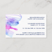 ピンクパープルグリッターペストリーベーカリー調理師カテラー 名刺 (裏面)