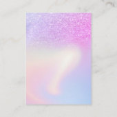 ピンクパープルグリッターホログラフィックブライダルレジストリqr エンクロージャーカード (裏面)