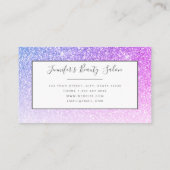 ピンクパープルグリッターメイクアップアーティストヘアサロン 名刺 (裏面)