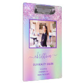 ピンクパープルグリッター美しいサロン写真事業 クリップボード (右)