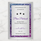 ピンクパープルグリッター銀製品包装ラベル フードラベル (シングルラベル)