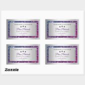 ピンクパープルグリッター銀製品包装ラベル 長方形シール (シート)