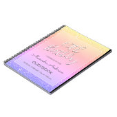 ピンクパープルグリッター40thバースデーゲストブック ノートブック (左側)