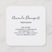 ピンクパープルグリーンウォーター色のフローラ縁ど スクエア名刺 (裏面)