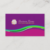 ピンクパープルグリーンカーブビジネスカード 名刺 (裏面)