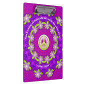 ピンクパープルグリーングローピースエナジーマンダラ クリップボード (右)