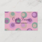 ピンクパープルグリーンドットビジネスカード 名刺 (正面)