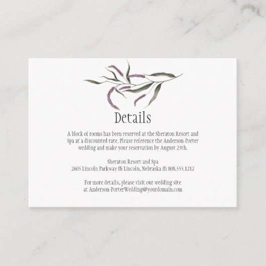 ピンクパープルグリーンフローラ詳細エンクロージャカード エンクロージャーカード (正面)