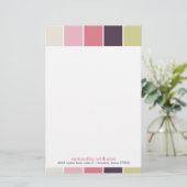 ピンクパープルグリーンモダン装飾色ブロック 便箋 (スタンド正面)