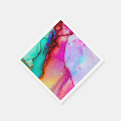 ピンクパープルグリーン大理石抽象芸術水彩 スタンダードカクテルナプキン (角)
