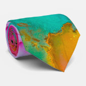ピンクパープルグリーン大理石抽象芸術水彩 ネクタイ (ロール)