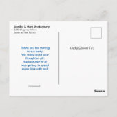 ピンクパープルグリーン大理石抽象芸術水彩 ポストカード (裏面)