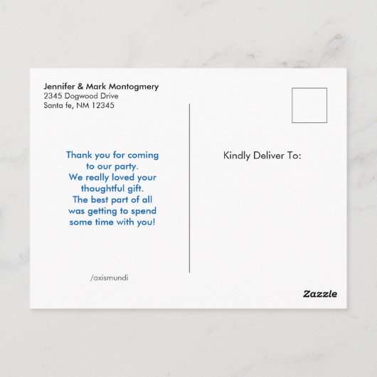 ピンクパープルグリーン大理石抽象芸術水彩 ポストカード (裏面)