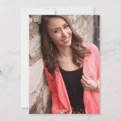 ピンクパープルグリーン熱帯フローラ卒業パーティー 招待状 (裏面)