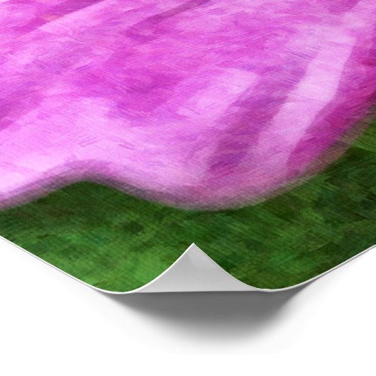 ピンクパープルコスモスフラワーフォトアートプリント ポスター (角)