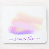 ピンクパープルゴールデンブラッシュストローク芸術的クリエイティブ マウスパッド (正面)