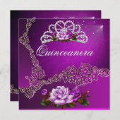 ピンクパープルシルバーバラキンセアニェラ15日 招待状 (正面/裏面)