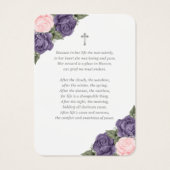 ピンクパープルシルバーメモリアル葬儀祈りの言葉カード (裏面)