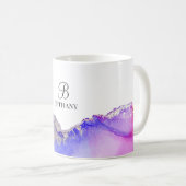 ピンクパープルシルバーモノグラムコーヒーマグ コーヒーマグカップ (正面右)