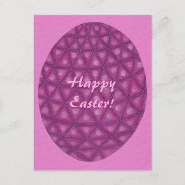 ピンクパープルジオメトリックハッピーイースター卵はがき シーズンポストカード