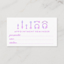 ピンクパープルジュエリーアポイントメントピアシング 名刺