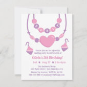 ピンクパープルジュエリーメイキング女子パーティの招待状 招待状 (正面)