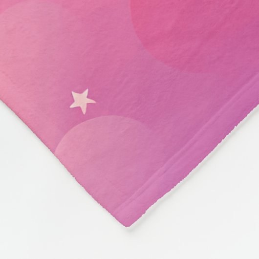 ピンクパープルスターカスタムズの写真と名前引用文の少女 フリースブランケット (角)