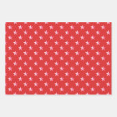 ピンクパープルスターズオンホリデーレッド ラッピングペーパーシート (正面)
