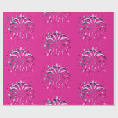 ピンクパープルスターズ花火エレガントフェスティバル ラッピングペーパー (フラット)