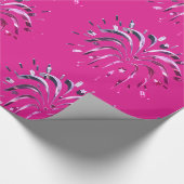 ピンクパープルスターズ花火エレガントフェスティバル ラッピングペーパー (角)