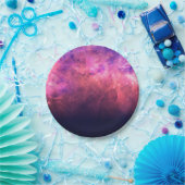 ピンクパープルスターリースカイコズミック銀河系スカイファイアグロー ペーパープレート (パーティー)