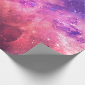 ピンクパープルスターリースカイコズミック銀河系スカイファイアグロー ラッピングペーパー (角)
