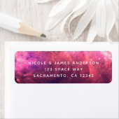 ピンクパープルスターリースカイコズミック銀河系スカイファイアグロー ラベル (インサイチュ)