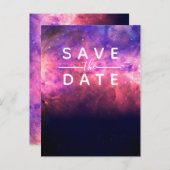 ピンクパープルスターリースカイコズミック銀河系保存日 案内ポストカード (正面/裏面)