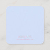 ピンクパープルストライプのイヤリングモダンディスプレイカード スクエア名刺 (裏面)