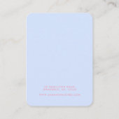 ピンクパープルストライプのイヤリングモダンディスプレイカード 名刺 (裏面)