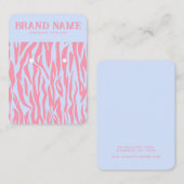 ピンクパープルストライプのイヤリングモダンディスプレイカード 名刺 (正面/裏面)