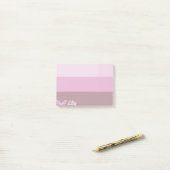 ピンクパープルストライプのバタフライカスタム ポストイット (デスク上)