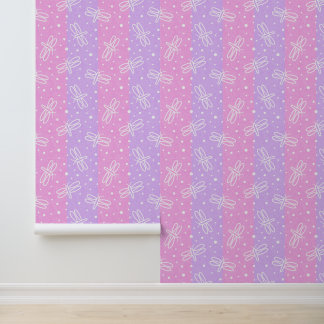 ピンクパープルストライプズDragonfly Dots Baby Girl 壁紙