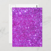 ピンクパープルスパークリーグラムグリッターデザイナー ポストカード (正面/裏面)